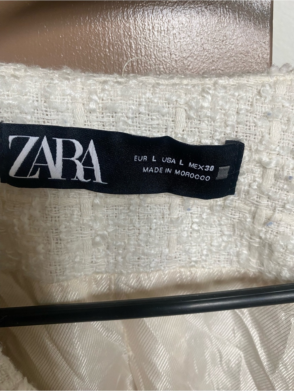 ZARA Cream Tweed Blazer Coat - Picture 2 of 4